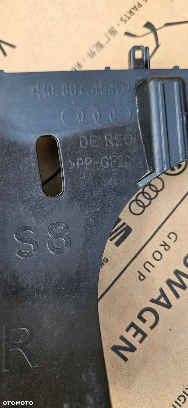 AUDI S8 A8 D4 LIFT MOCOWANIE ŚLIZG ZDERZAKA PRAWY TYŁ TYLNY 4H0807454D - 4
