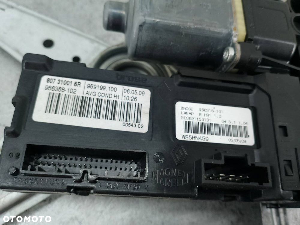 PODNOŚNIK SZYBY LEWY PRZÓD RENAULT MEGANE III 807310016R  807210002R - 2