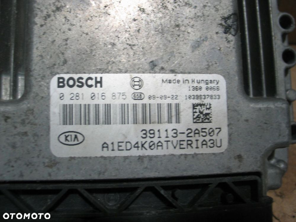Komputer sterownik silnika kia 1,6crdi bosch 39113-2A507 0281016875 - 6