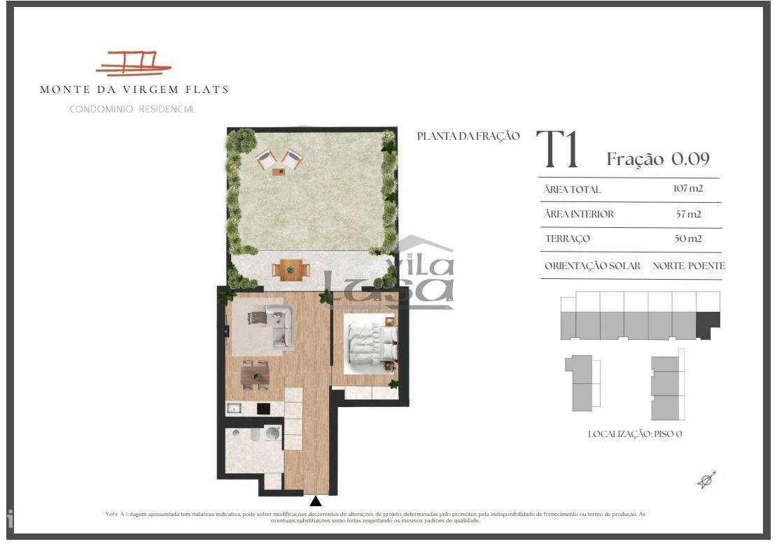 T1 Novo com terraço 50m2 e lugar de garagem em Vilar de Andorinho.