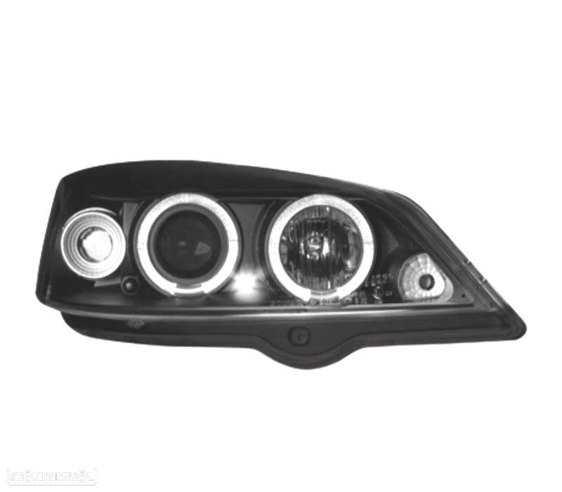 FARÓIS ANGEL EYES CCFL PARA OPEL ASTRA 98-03 FUNDO PRETO - 2