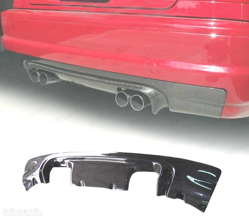 DIFUSOR TRASEIRO BMW E46 98-07 M3 CARBONO - 1