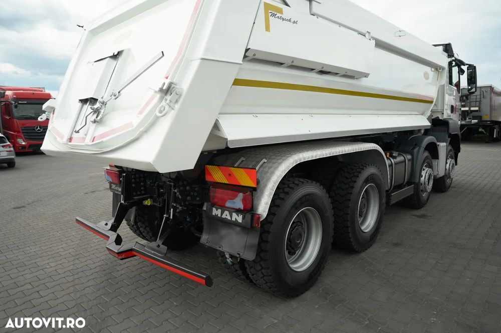 MAN TGS 35.460 / 8X4 / BASCULĂ SPATE / CLAPETĂ HIDRAULICĂ / MEILLER KIPPER / AUTOMAT / ANVELOPE 100% / PERDIERĂ ELECTRICĂ / EURO 6 - 19