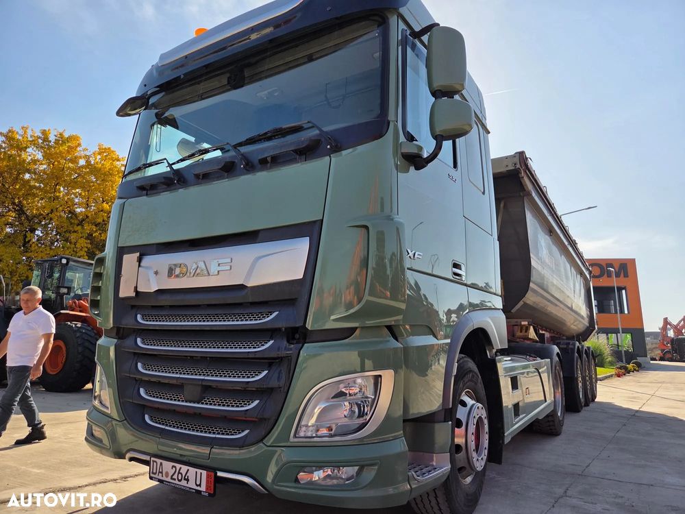 DAF XF530, 2018, 601.155km, KIT BASCULARE, AUTOMATA+INTARDER 6 trepte, FRIGIDER, XENON, Fuste laterale, Jante Aluminiu, Anv 315/80R22,5 80% OK, Goarne, girofaruri, rulat doar in GERMANIA, leasing 3 ani-rata leasing 3400 lei, CIV, PROMOTIE 22900 EUR+tva - 2