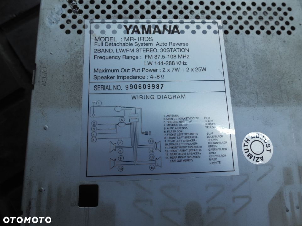 RADIO SAMOCHODOWE YAMANA MODEL MR-1RDS - 3