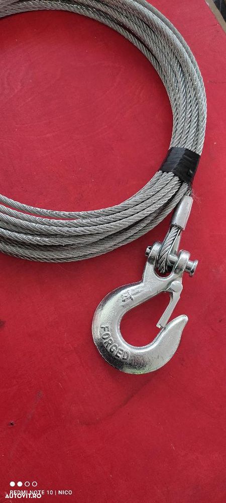 cablu, sufa otel troliu 4,8 mmx 10 m + cirlig - 4