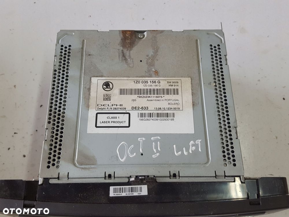 SKODA OCTAVIA 2 II LIFT 08r- RADIO CD MP3 BOLERO 1Z0035156G - 2