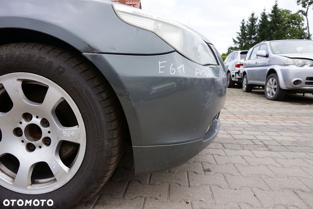 MASKA ZDERZAK BŁOTNIKI LAMPY 5 E61 A36 XENON ADAPTVE SPRYSKI  BMW 2003-2007 SZARY TITANGRAU PRZÓD KOMPLETNY - 10