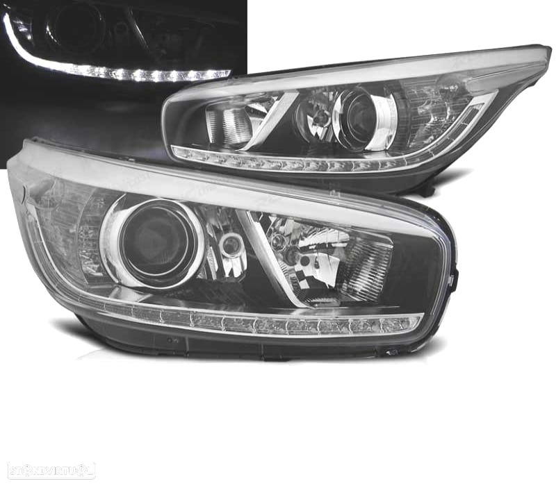 FARÓIS OPTICAS KIA CEED II 12-18 LUZ DIURNA LED PRETO - 3