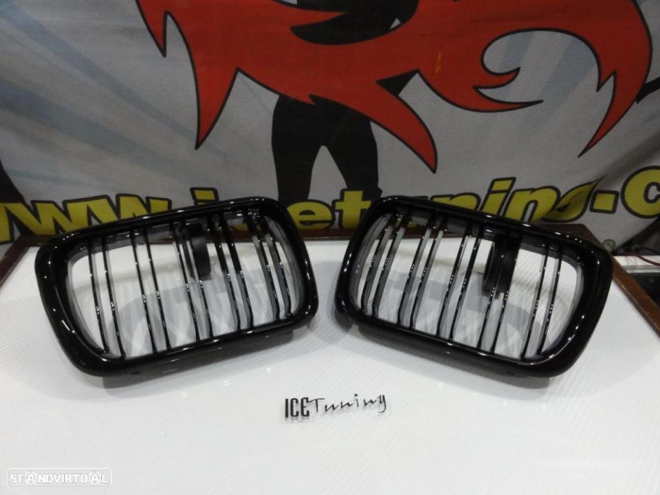 Grelha frontal BMW E36 96-99 M4 look / dupla lamina em preto piano brilhante - 10
