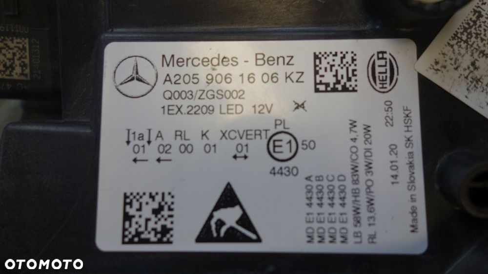 LAMPA PRZÓD PRAWA MERCEDES W205 A2059061606 FULL - 7