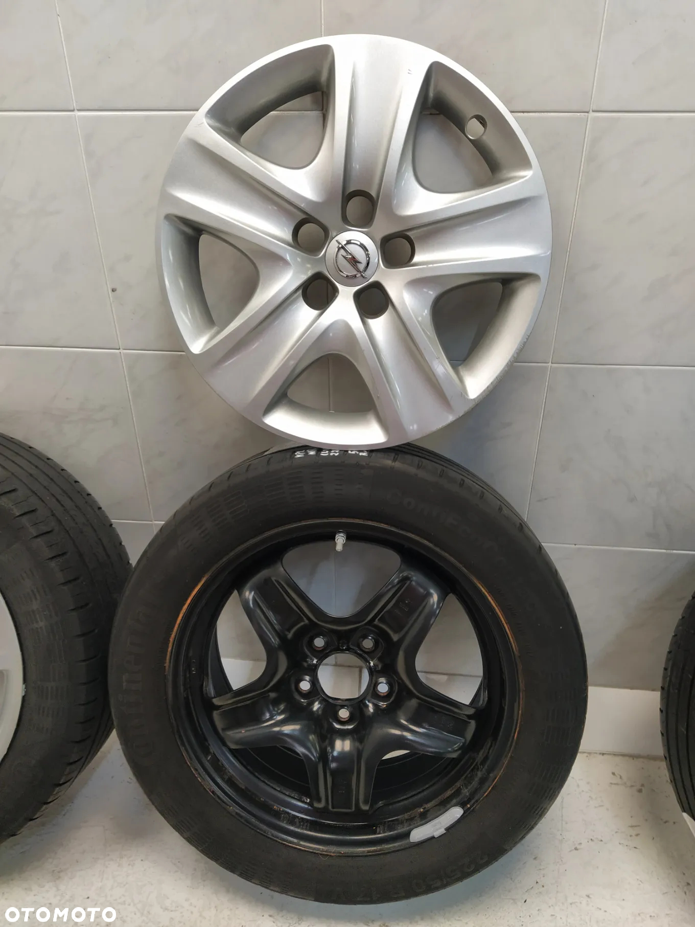 OPEL ASTRA J INSIGNIA 7X17 FELGI STALOWE R17 5X115 ET44 OPONY CONTINENTAL 225/50 KOŁA KOŁPAKI KOMPLET ORYGINAŁ - 8