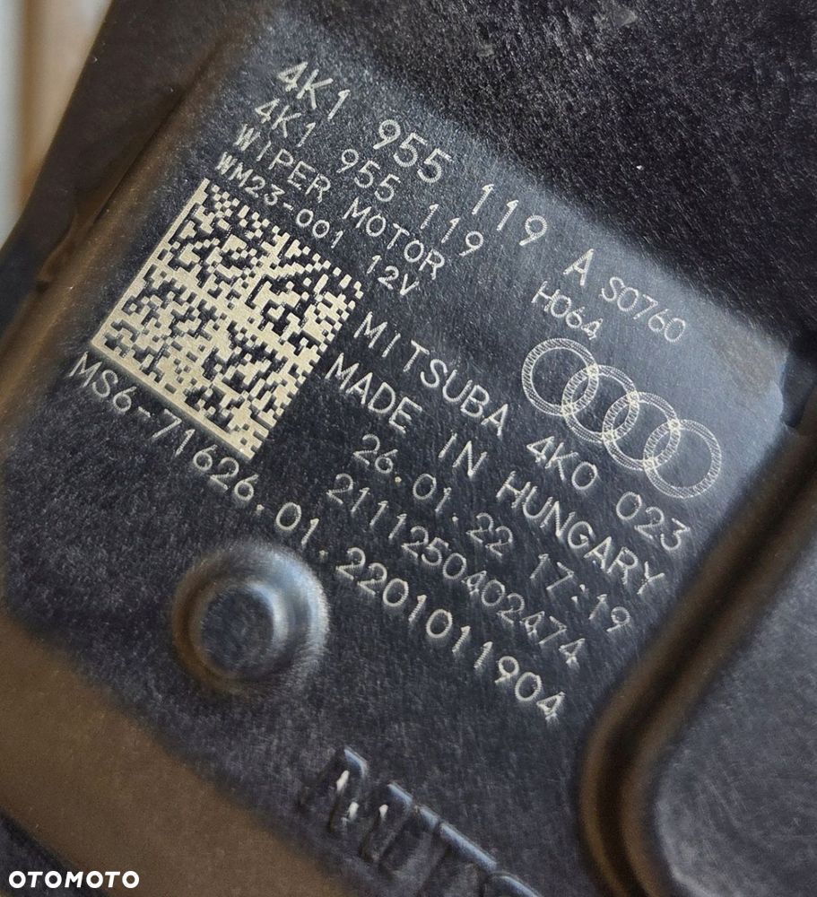 AUDI A6 S6 RS6 A7 S7 RS7 C8 4K MECHANIZM SILNICZEK WYCIERACZEK PRZÓD - 4