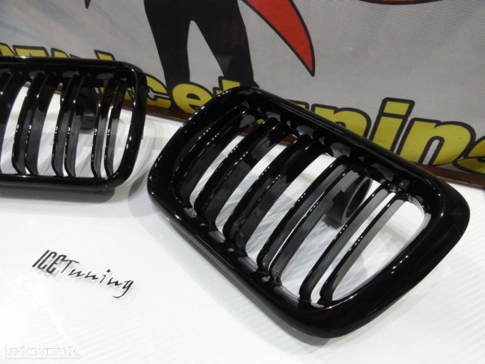 Grelha frontal BMW E36 96-99 M4 look / dupla lamina em preto piano brilhante - 8