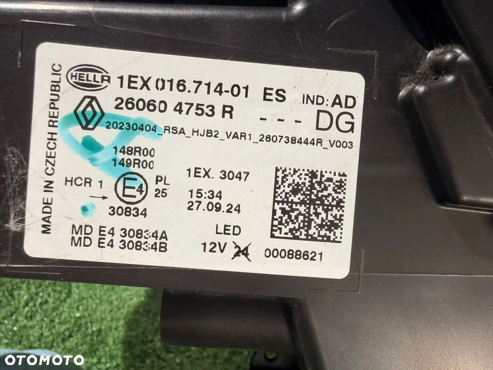 RENAULT CAPTUR SYMBIOZ Reflektor Lampa lewy lewa 1EX 260604753R 260555572R - 9