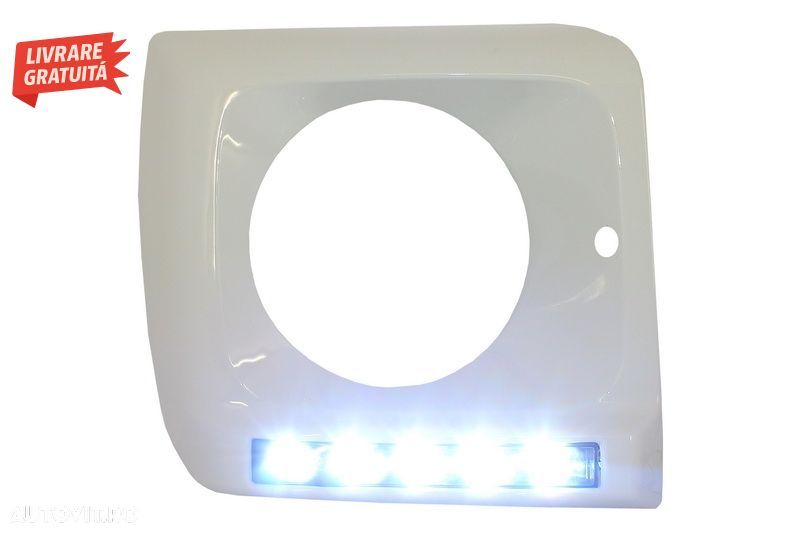 Carcasa faruri Alb cu Lumini de zi dedicate LED DRL Mercedes G-class W463 (1989-20- livrare gratuita - 7