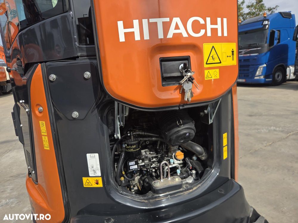 Hitachi ZX33U-6, 3,7 tone, 2023, 1.336 ore, CUPLA RAPIDA+CUPE INGUSTA si LATA NOI+CUPA TALUZ INCLIINABILA NOUA, inst picon, inst rotire atasamente pe brate, latime 1,55m, ad sapare 3,8m, ridica 2,7t, aer cond, leasing 4 ani, CA NOU-PROMOTIE 38.900 Eur+Tva - 26