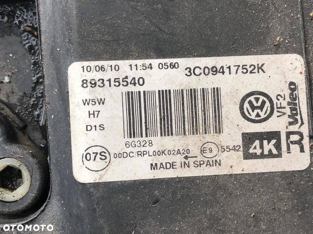 PASSAT B6 LIFT LAMPA PRAWA BI XENON SKRĘTNY 3C0941752K EUROPA - 5