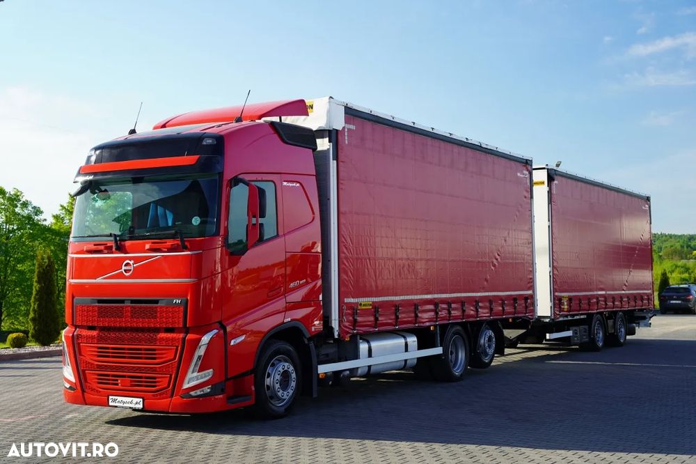 Volvo FH 460 / COMBINAȚIE TANDEM / 120 M3 / TRANSITION / I-SAVE / I-PARK COOL X / DIRECȚIE CU AX RIDICAT / WIELTON / CORTINĂ ARMATĂ - 4