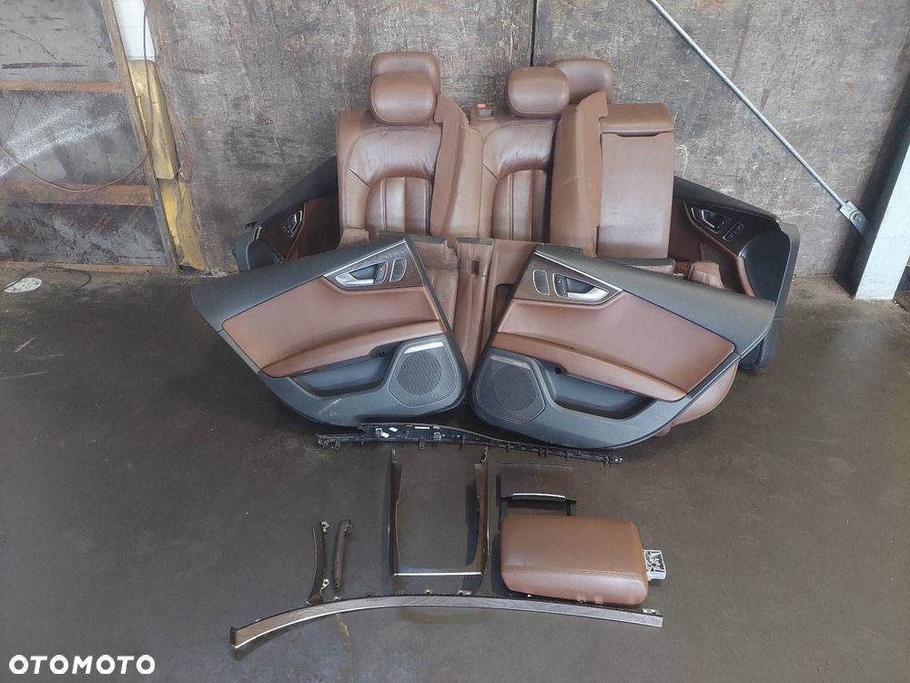 FOTEL FOTELE KOMPLET BOCZKI DEKORY SKÓRA BRĄZ PAMIĘĆ AUDI A7 4G - 1