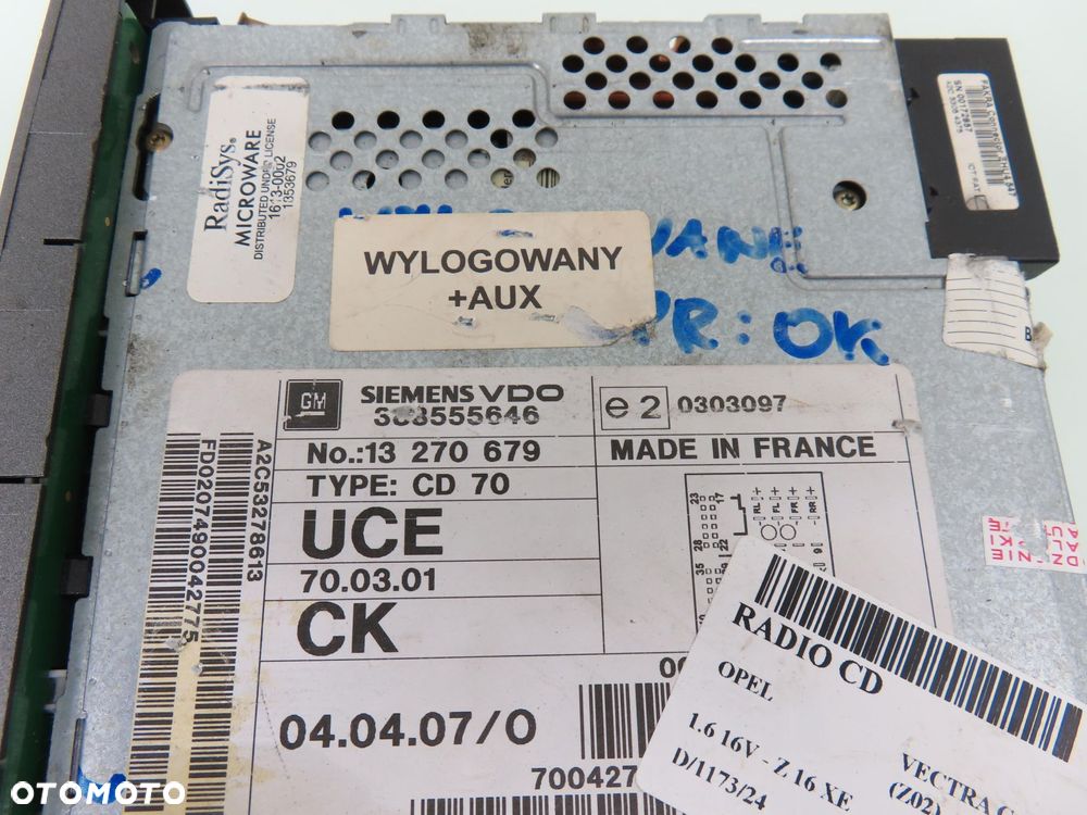 RADIO OPEL VECTRA C CD70 NAVI 13270679 - 5
