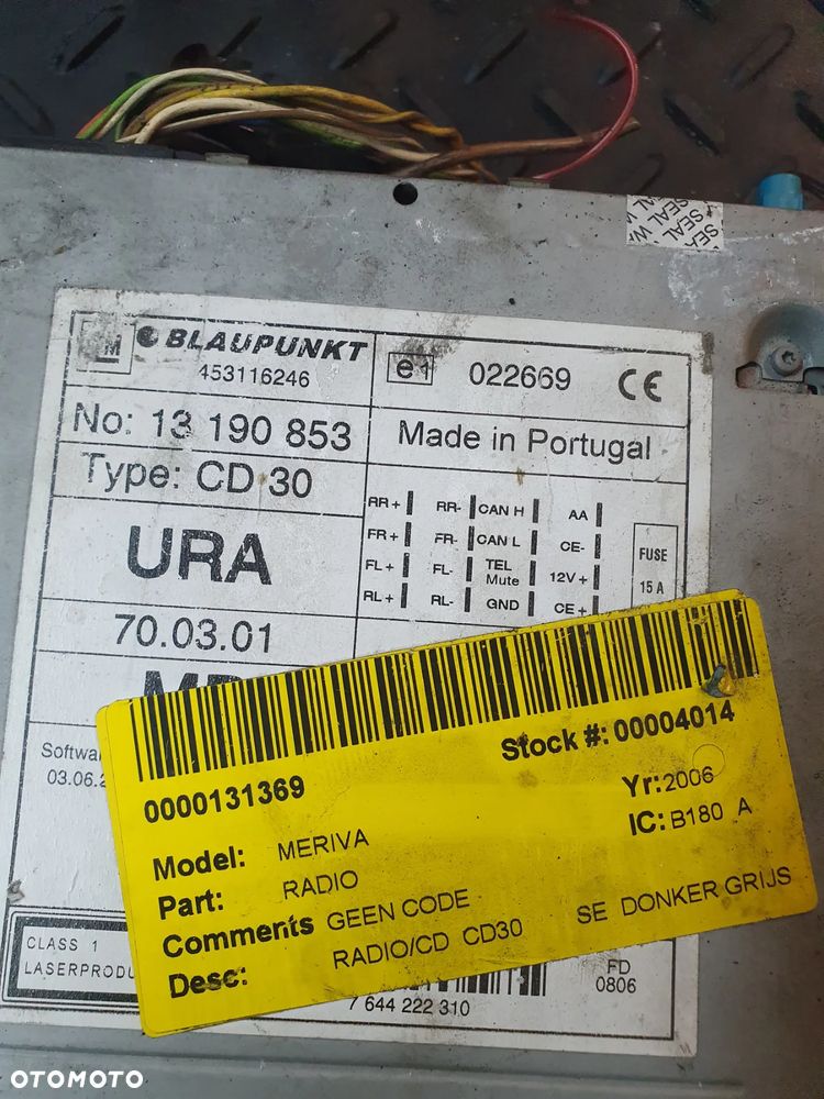 RADIO OPEL CORSA C 00-09 13190853 RADIO SAMOCHODOWE  POSIADAM 2 SZT  DEMONTAŻ - 3