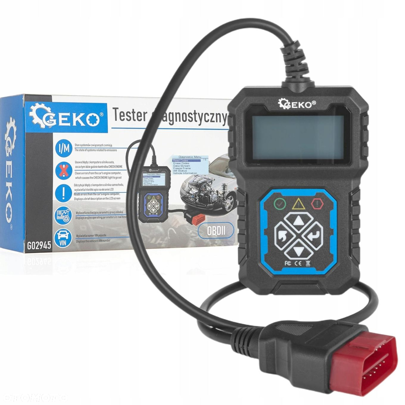 GEKO TESTER DIAGNOSTYCZNY INTERFEJS SKANER OBD II T31 MIERNIK G02945 - 8