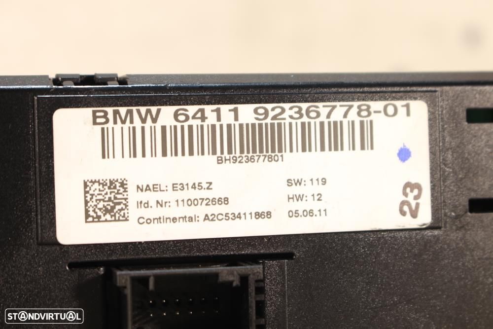 Climatronic / Comando Sofagem / Chaufagem Bmw 1 (E87)  64119236778 / 9 - 7