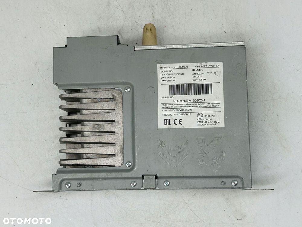 radioodtwarzacz stacja multimedialna citroen jumpy 9816209280 - 2