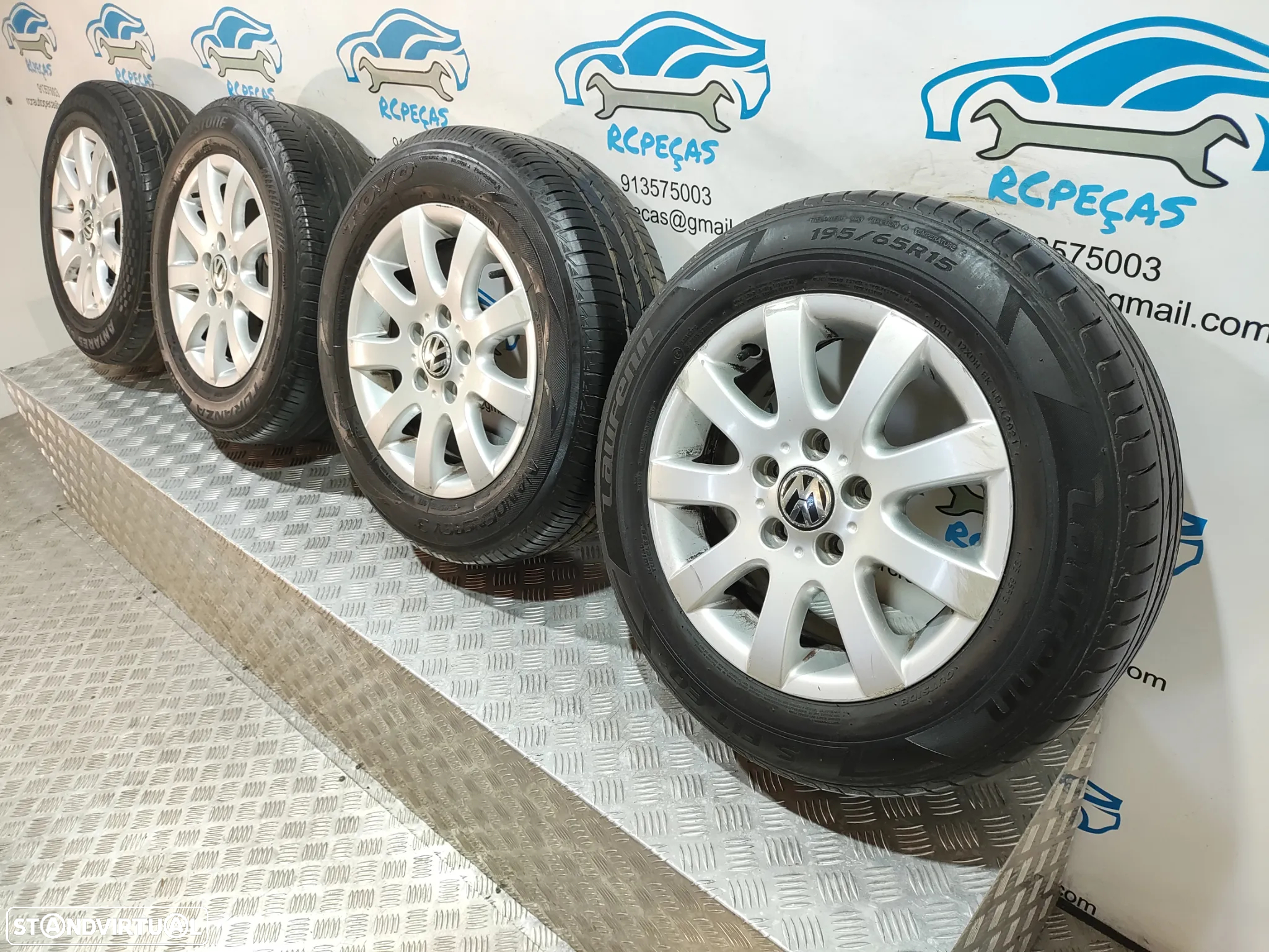 - JANTES ORIGINAIS VW VOLKSWAGEN TOURAN 2 II MK2 1T3 1K0601025AQ 15 POLEGADAS 6,5J ET40 5X112 - 5
