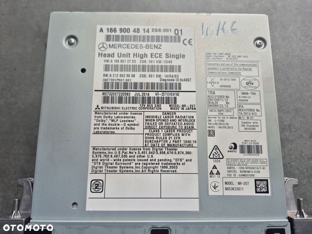 nawigacja radio cd mercedes ml w166 1669004814 - 2