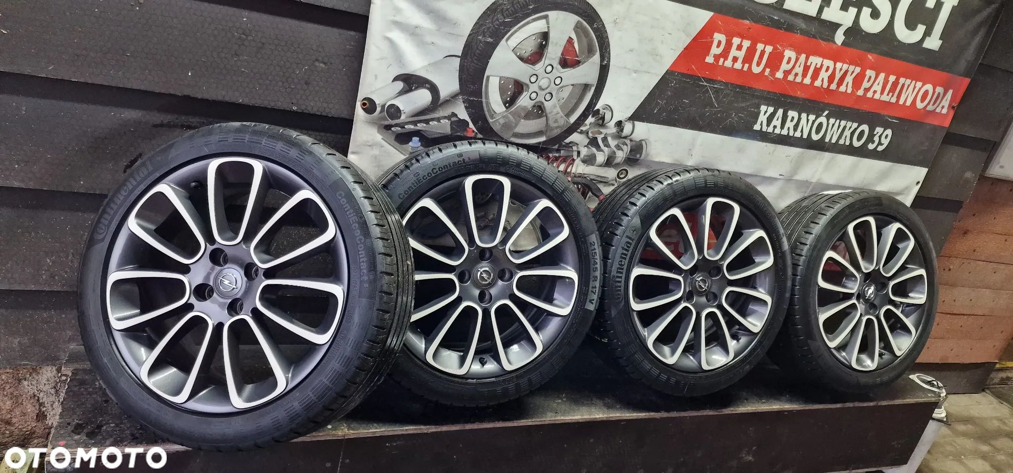 ALUFELGI +OPONY LETNIE Continental 215/45 17 OPEL Adam CORSA E 4X100 ET44 R17 - 1