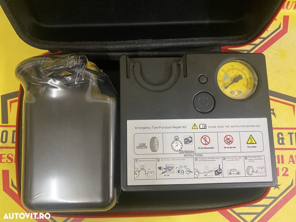 Compresor auto umflat roti  kit până autoturism multimarca 12V 120W - 4