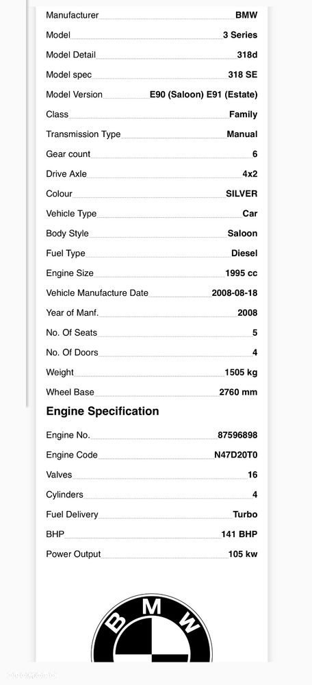 Silnik kompletny BMW n47 n47d20 n47d20a 2008  eu4 143 konie 2.0 e90 e91 - 16