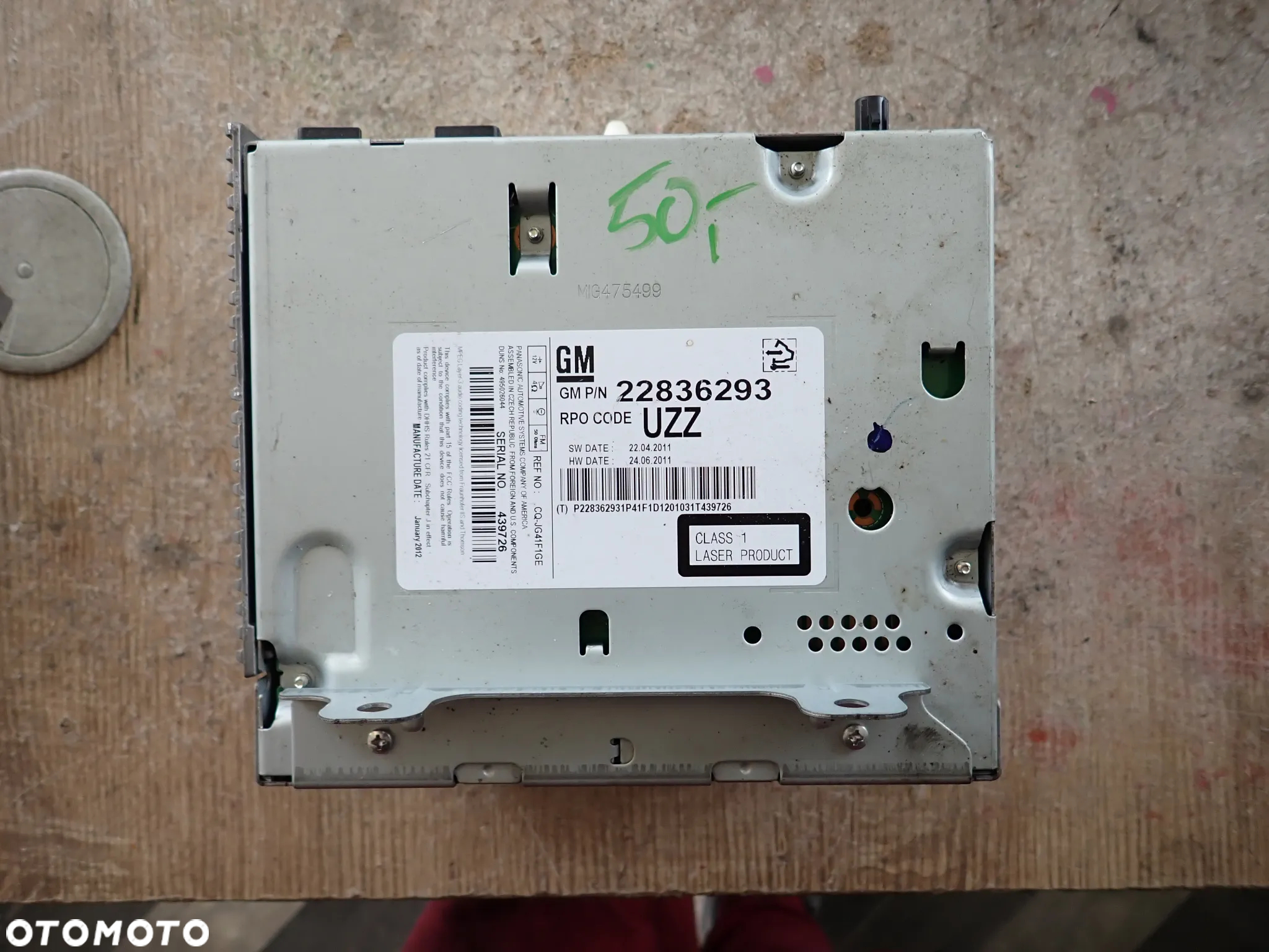 OPEL ASTRA J RADIOODTWARZACZ 22836293 - 2