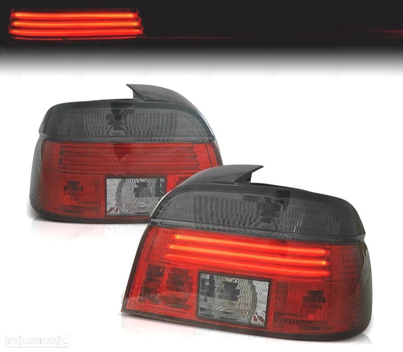FAROLINS TRASEIROS LEDS CELIS PARA BMW E39 00-03 PISCA ESCURECIDO - 1