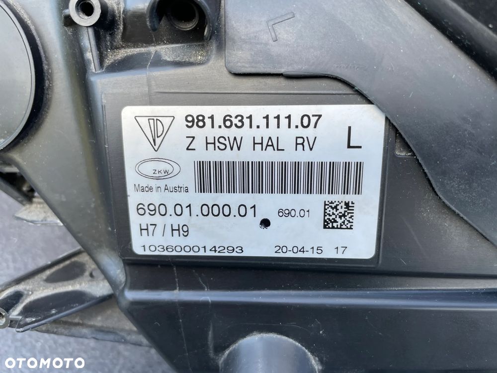 LAMPA LEWA REFLEKTOR LEWY PRZÓD Porsche Boxster 981 Cayman 981C 98163111107 - 5