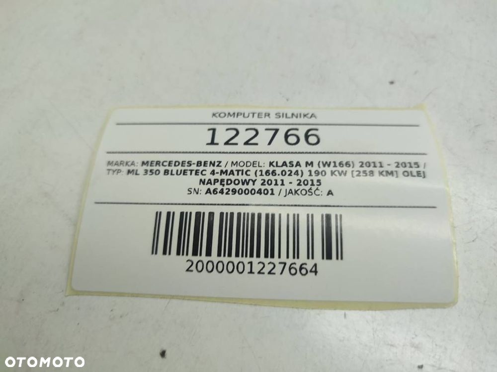 KOMPUTER STEROWNIK SILNIKA 3.0 D MERCEDES W166 ML A6429000401 - 5