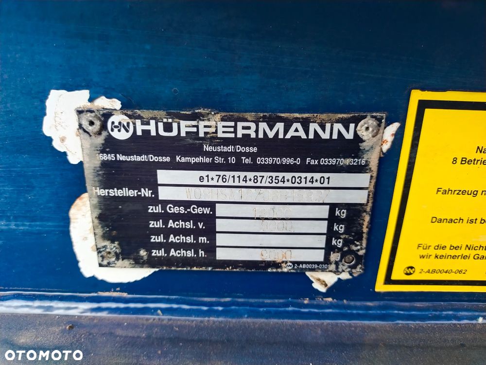 Huffermann Przyczepa do Hakowca do złomu  Huffermann HSA 18.70 - 6