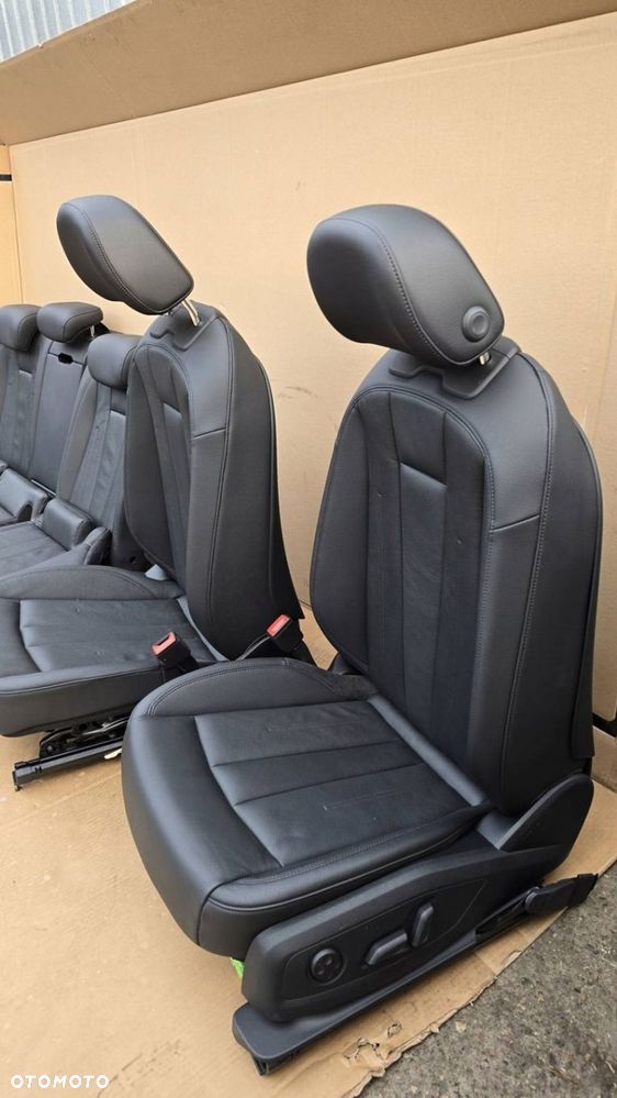 FOTELE SKÓRZANE KANAPA KPL GRZENE CZARNE AUDI A4 B9 SEDAN NR MAG DE01 - 2