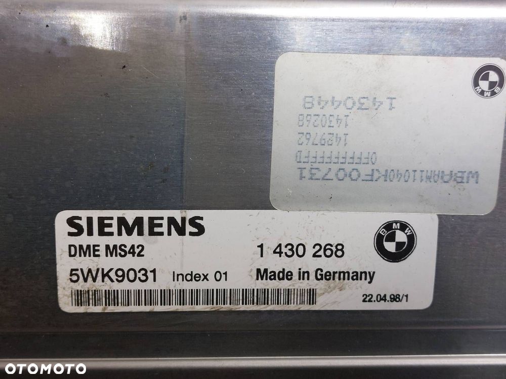 ZESTAW STARTOWY BMW E46 320I 2.0 B M52 1430268 8382452 8363706 1094686 - 2