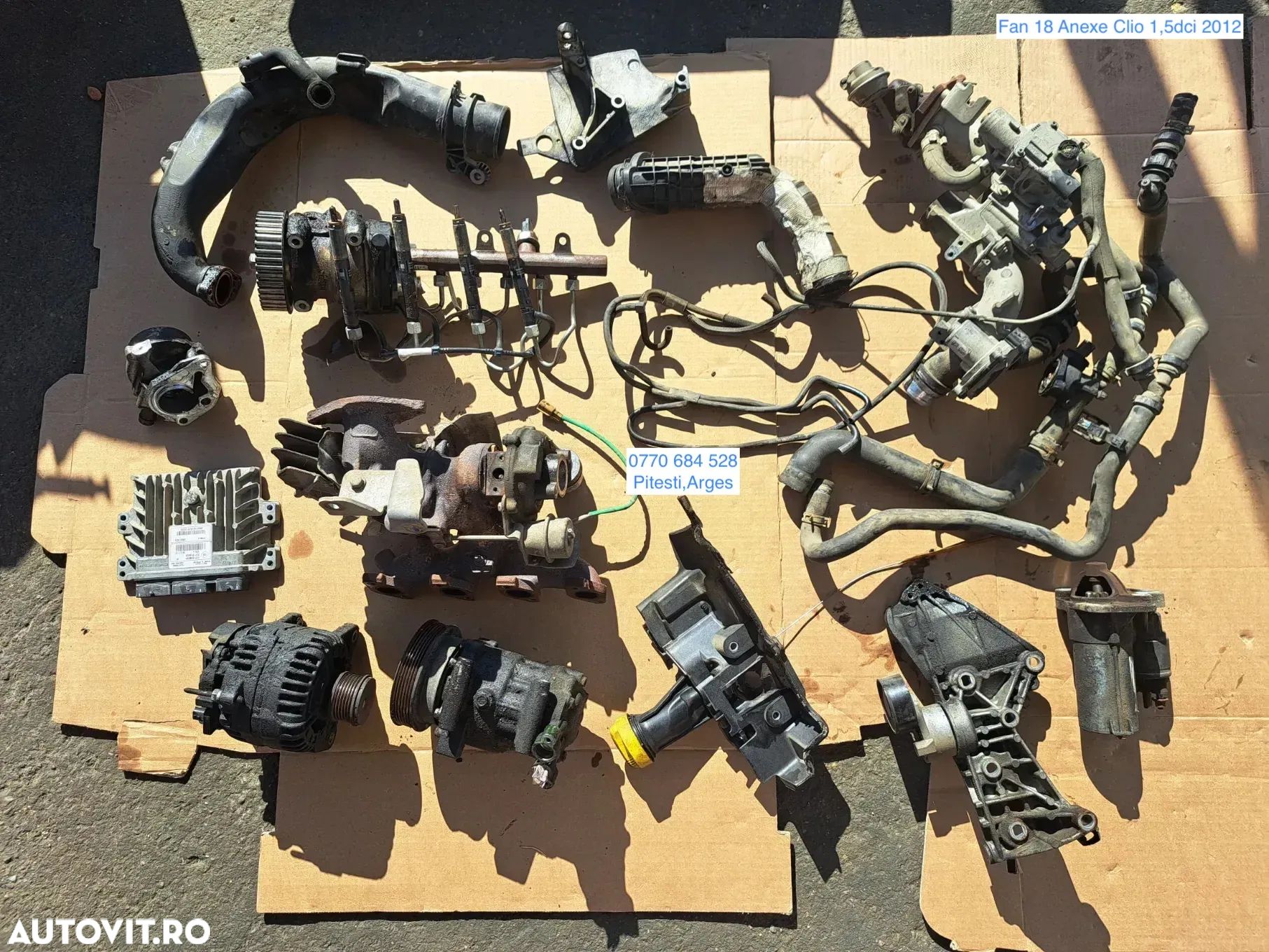 Anexe motor renault clio 1,5dci 2012 ECU calculator modul motor pompa vacuum alternator compresor turbo rampa injectoare pompa inalta presiune electromotor egr racitor gaze - 1