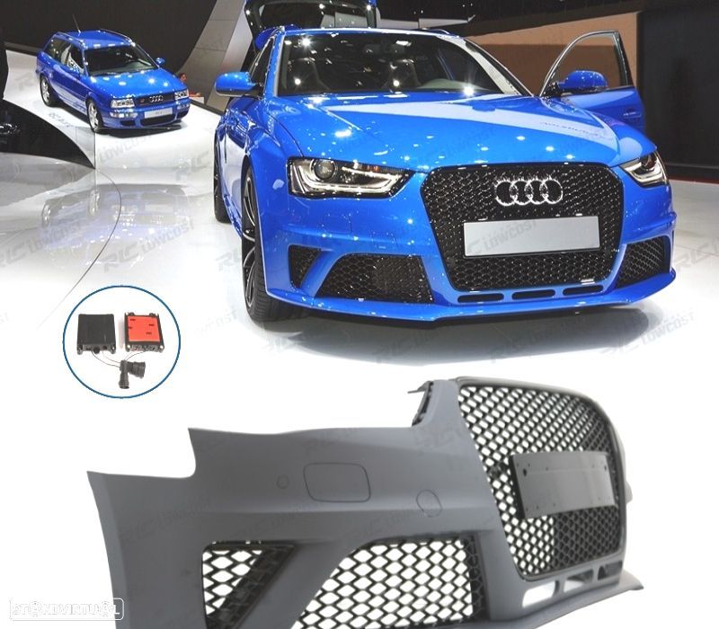 PARA-CHOQUES FRONTAL AUDI A4 B8 11-15 LOOK RS GRELHA PRETA PDC SRA - 2