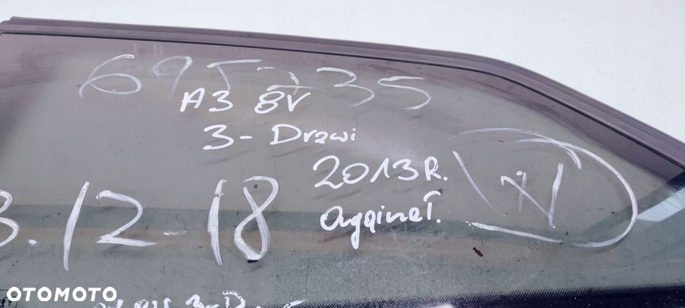 SZYBA KAROSERYJNA AUDI A3 8V 3-DRZWI LEWY TYŁ 2013R ORYGINAŁ ! - 2