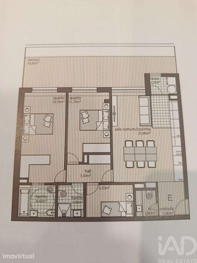 Apartamento T2 em Águas Santas de 92,00 m2 - Grande imagem: 3/3