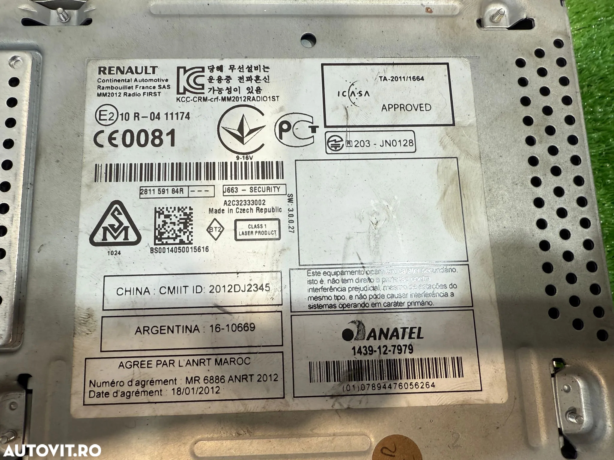 RADIO CD PLAYER RENAULT MEGANE III B95 1.6 DIESEL 2014 COD OEM 281159184R 2008-2016 - 7