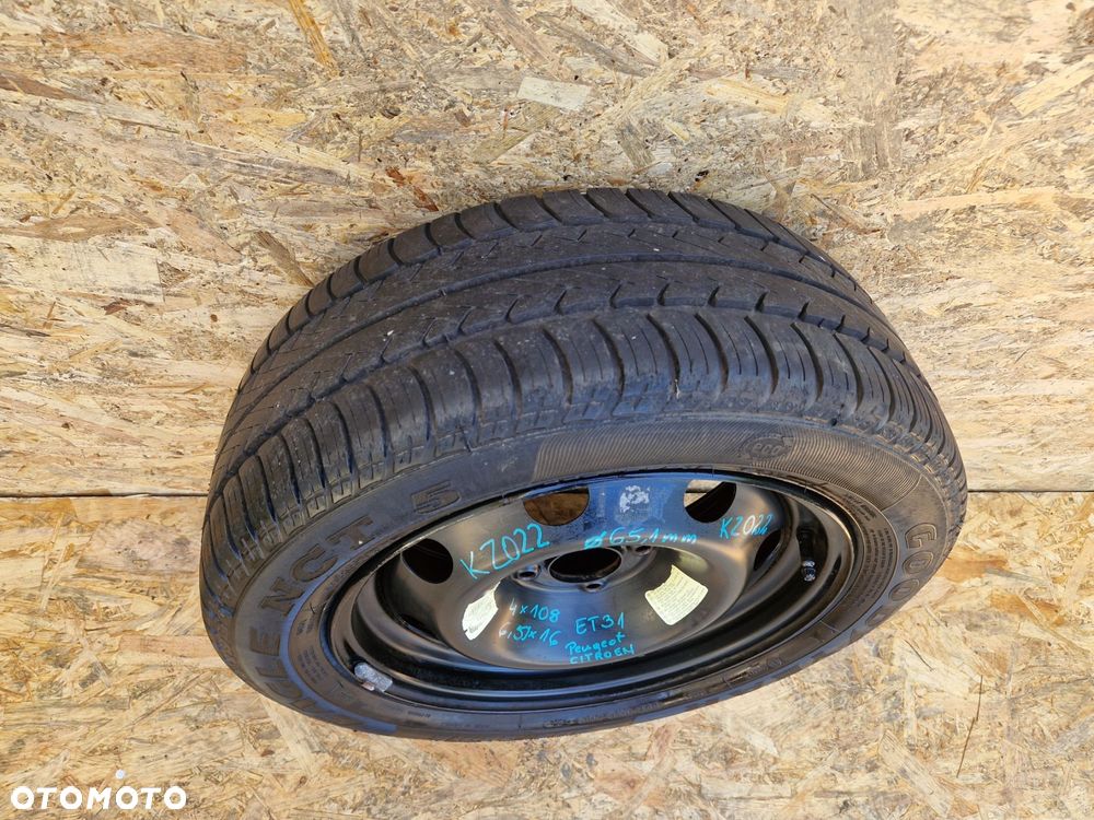 PEUGEOT CITROEN 4X108 6,5JX16 ET31KOŁO ZAPASOWE FI 65,1mm - 6