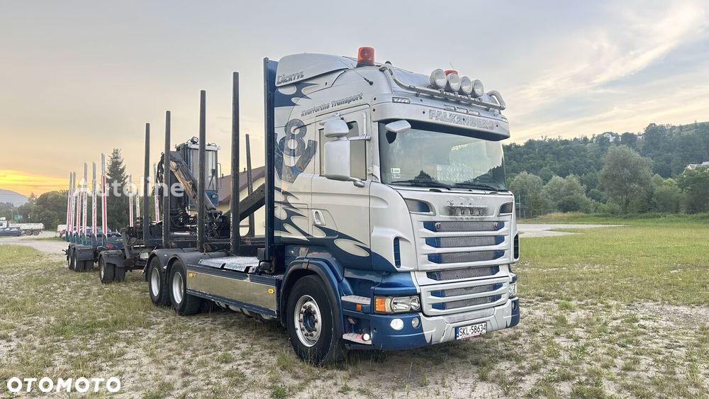 Scania R730 V8 6x4 + Przyczepa GLOGGER DO DRWNA - 9
