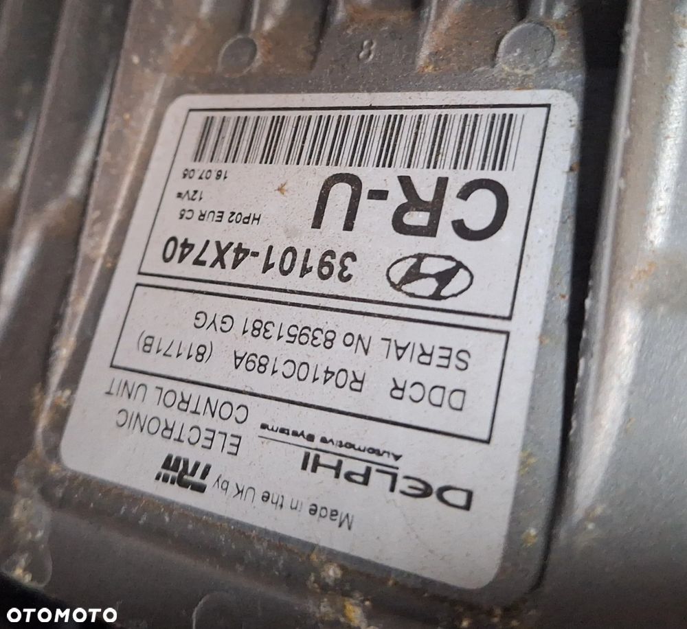 STEROWNIK ZESTAW STARTOWY -HYUNDAI TERRACAN 2,9 CRDI_DELPHI 39101-4X740 - 2