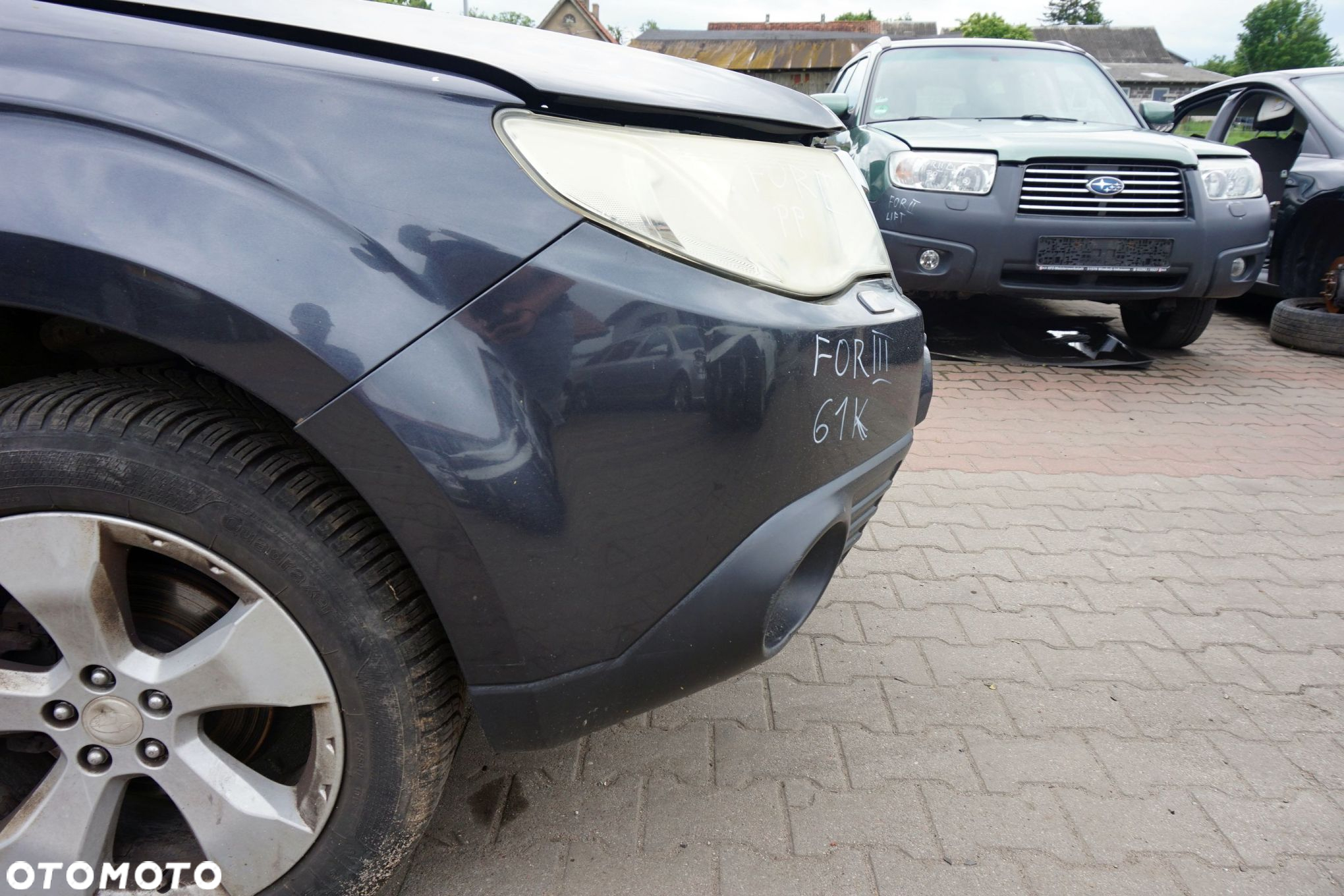 MASKA ZDERZAK BŁOTNIKI LAMPY FORESTER III SH 61K  SUBARU 2008-2013 SZARY PRZÓD KOMPLETNY - 7